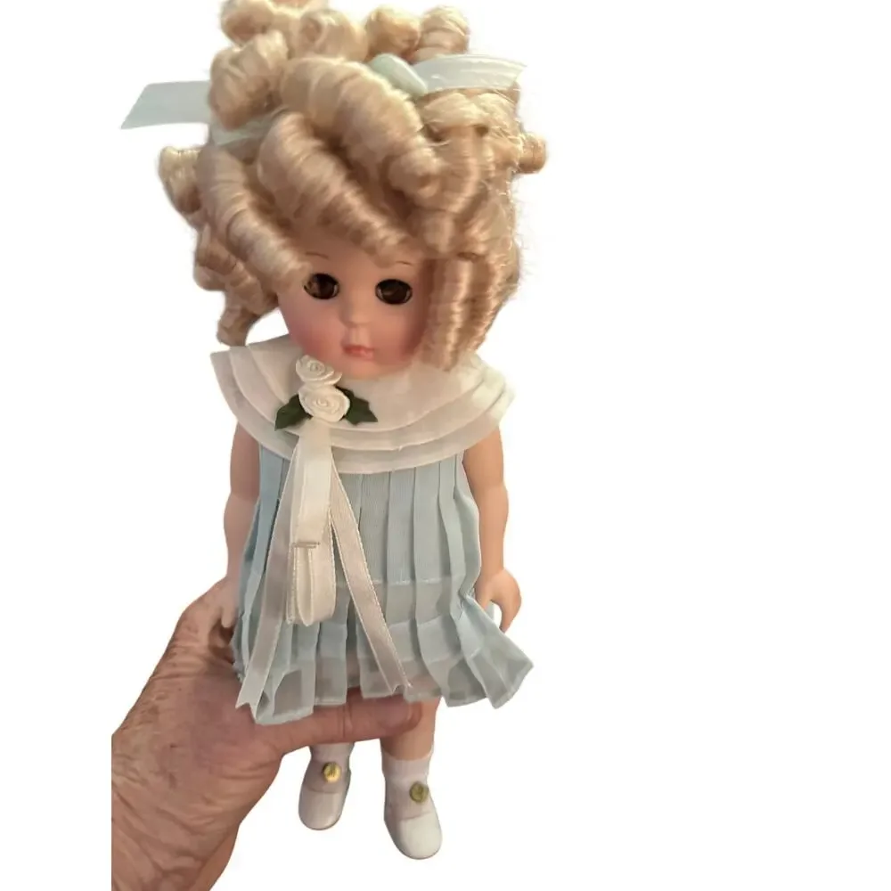 Danbury Mint Shirley Temple “Ginny” Doll Vintage Collectible Blue Dress COA